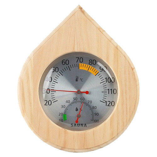 Wooden Sauna Thermometer Hygrometer Combo for Spa Use