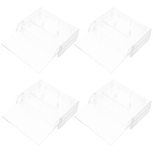 4Pcs Plastic Cassette Tape Storage Holders Clear with Reinforced Edges