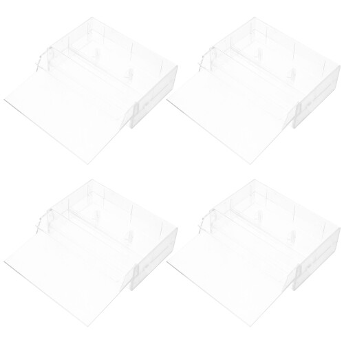 4Pcs Plastic Cassette Tape Storage Holders Clear with Reinforced Edges