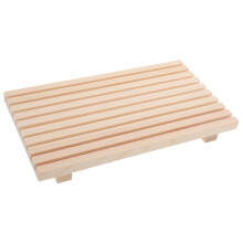 Beige Wooden Bathroom Riser Stand for Countertop Organizer & Decor