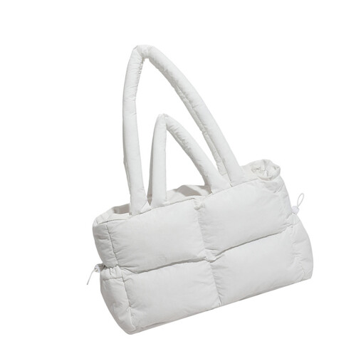 Modern Quilted Bag Lightweight And Practical Shoulder Bag-White