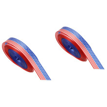 2Rolls Decorative Independence Day Fabric Ribbon for DIY Party Decor