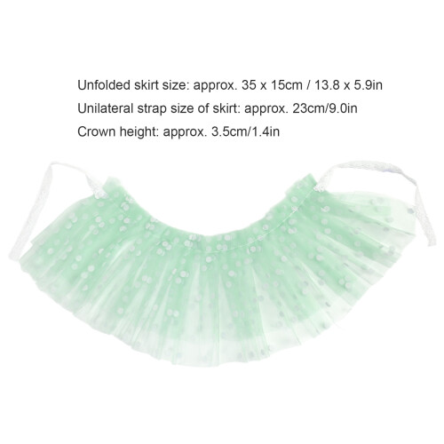 Couronne décorative en maille vert clair pour bébé, jupe, 35x15 cm 2