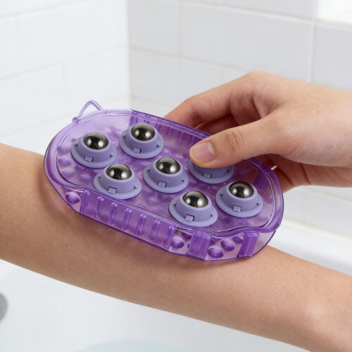 Massage Relaxation Corps PVC 7 Billes Acier Violet 2