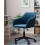 Beliani Desk Chair VENICE Velvet Navy Blue 3