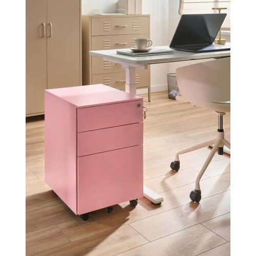 Beliani Storage Unit CAMI Metal Pink 1