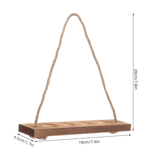 Holzpflanzenhalter Hellbraun Glasröhrenständer 1