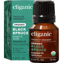 Cliganic Organic Black Spruce Aromatherapy Essential Oil - 100% Pure, Unrefined Diffuser Oil, USDA-Certified, Vegan,Refreshes the Space (Black Spruce)