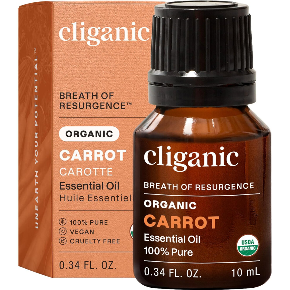 Cliganic Carrot Seed Essential Oil, 100% Pure Natural For Aromatherapy | Non-Gmo Verified ( Carrot )