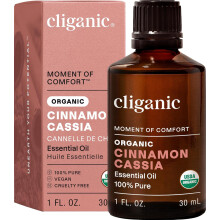 Cliganic Organic Cinnamon Cassia Essential Oil, 1oz - 100% Pure Natural Undiluted, for Aromatherapy | Non-GMO Verified (Cinnamon Cassia)