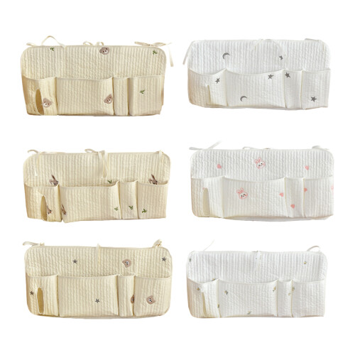 Retro Style Crib Hanging Storage Pocket Multiple-Star and month 1