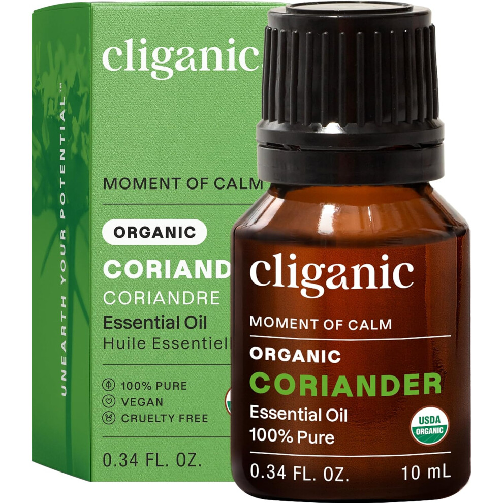 Cliganic Organic Coriander Seed Essential Oil, 100% Pure Natural For Aromatherapy | Non-Gmo Verified (Coriander Seed)