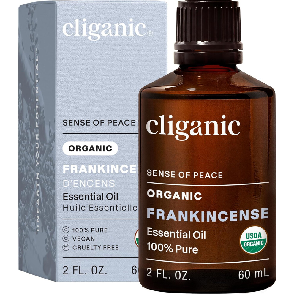 Cliganic Organic Frankincense Essential Oil - 100% Pure Natural For Aromatherapy Diffuser | Non-Gmo Verified (Frankincense)