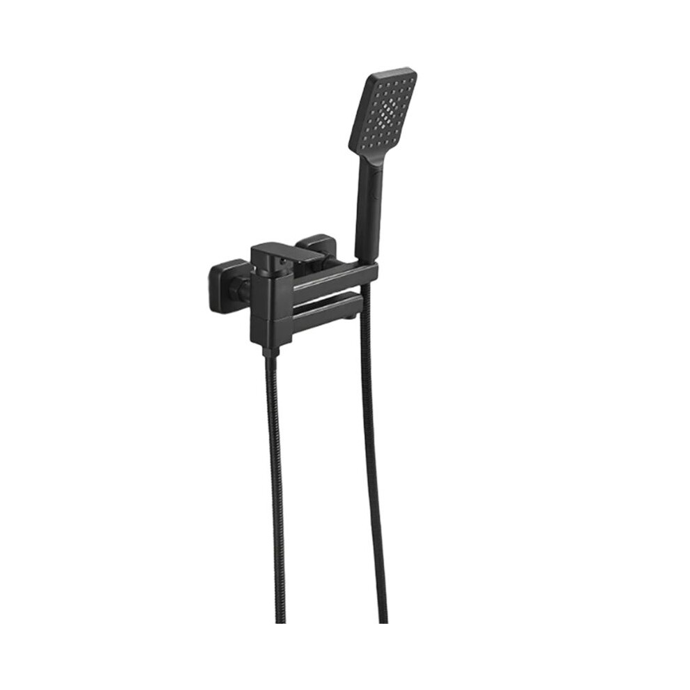 Bathtub Shower Faucet Set Bathroom Single Handle Wall Mounted Bath Tub Mixer Tap With Handshower And Swivel Spout 4713074307376