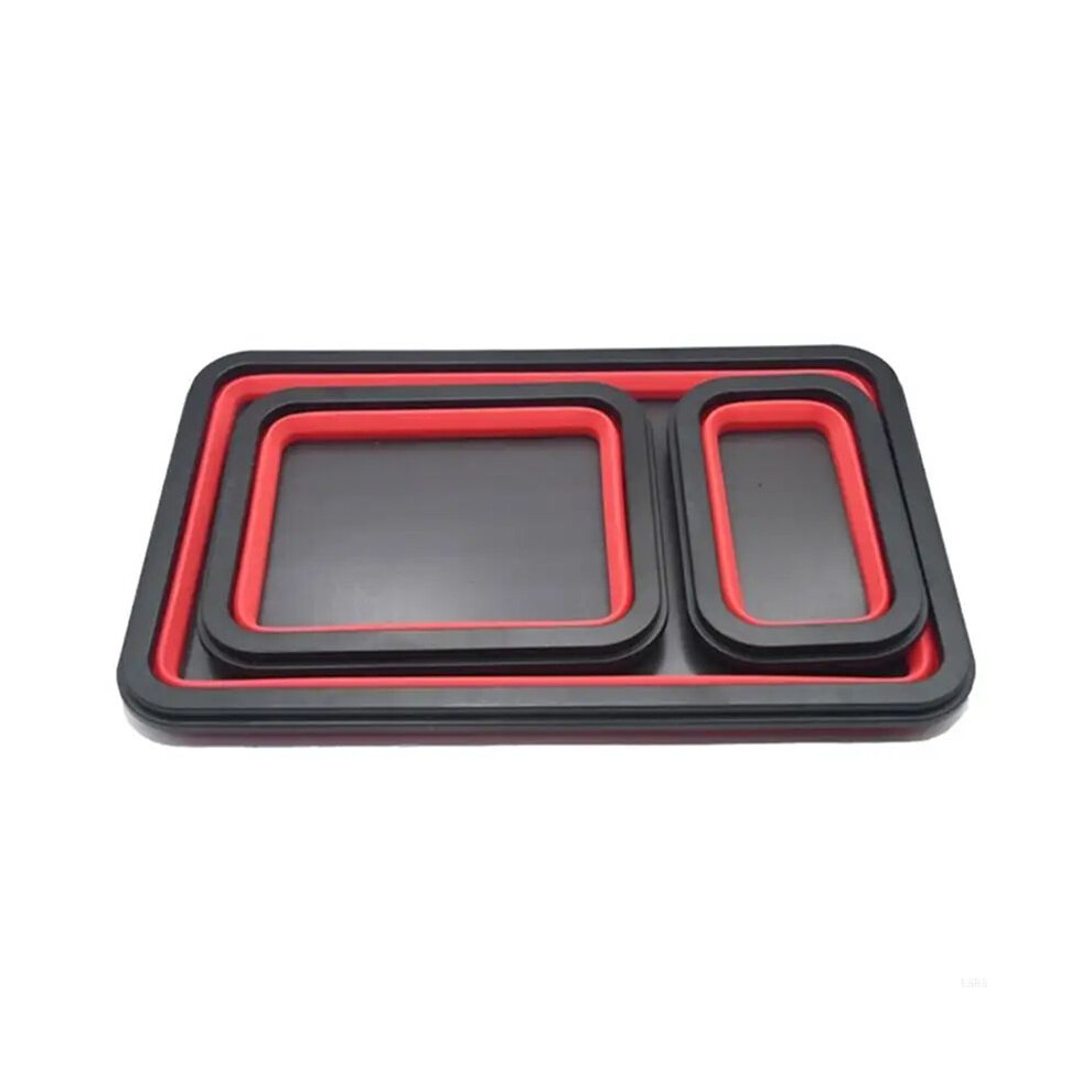 3Pcs Foldable Magnetic Parts Tray Silicone Foldable Screw Bowl Tool Part Storage Box Plumber Carpenters Tool 6033201914436