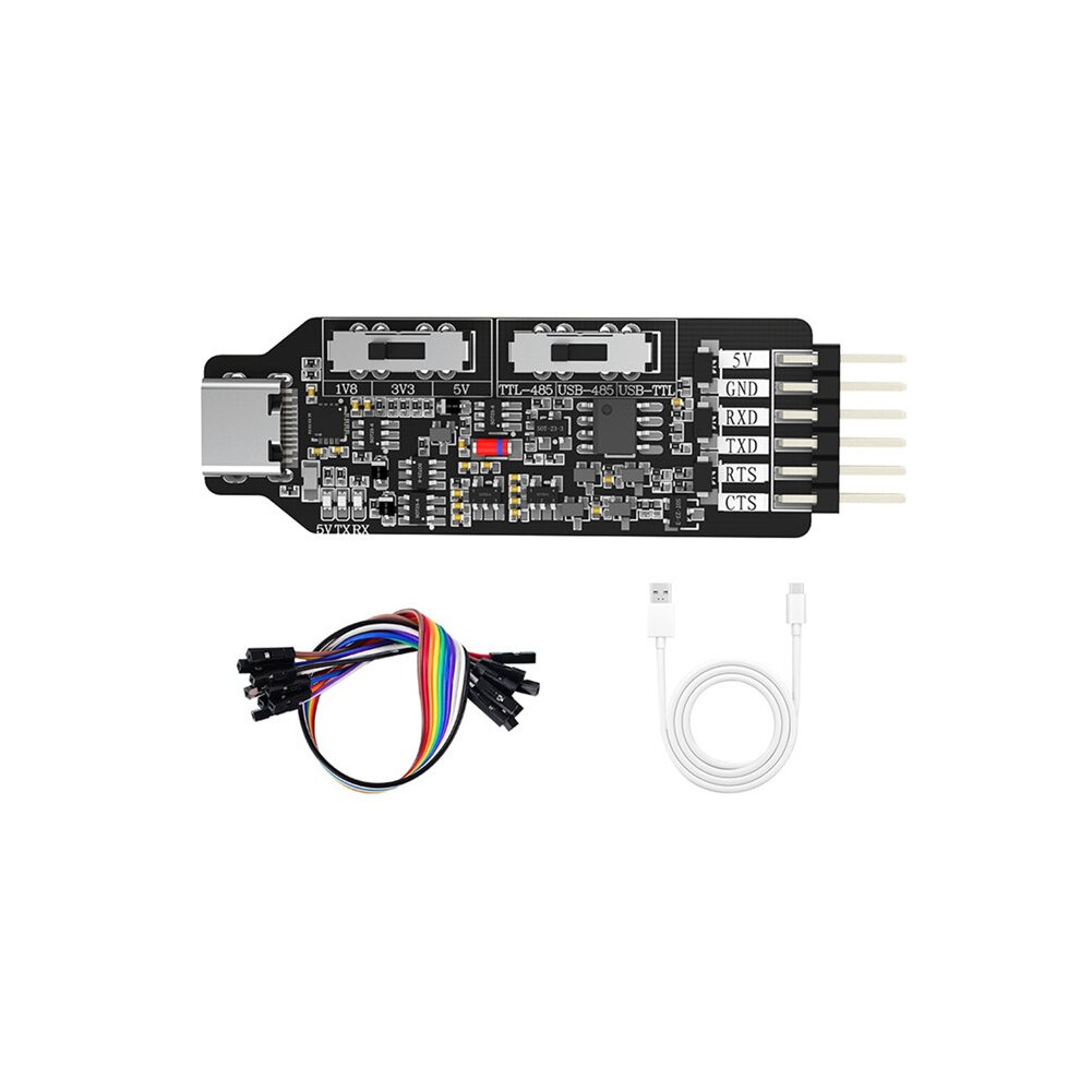 Usb To Serial Port Module 3In1 Usb-Ttl Usb-Rs485 Ttl-Rs485 Converter Ch340 Communication Download With Type-C Cable 4711528012821
