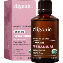 Cliganic Organic Geranium Essential Oil, 100% Pure Natural for Aromatherapy | Non-GMO Verified (Geranium )
