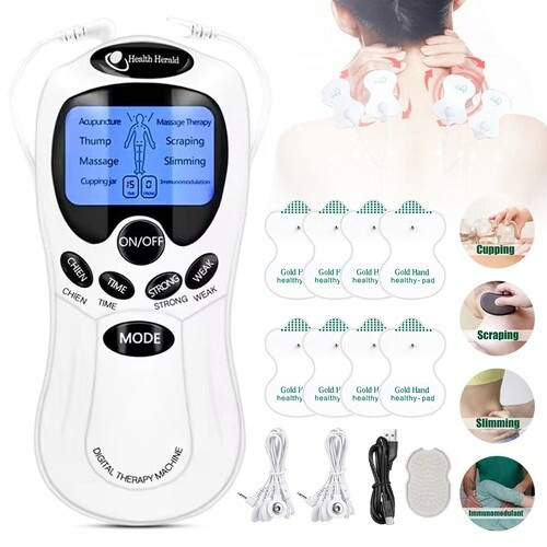 Tens Machine Therapy Pads Back Electrical Muscle Stimulator Massager Pulse
