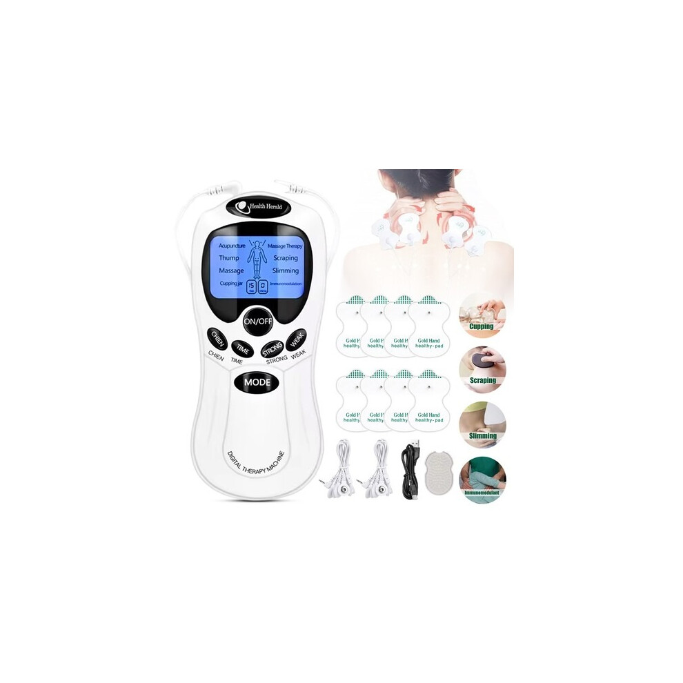 Tens Machine Therapy Pads Back Electrical Muscle Stimulator Massager Pulse 4640967040549