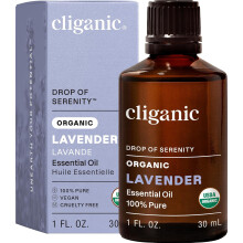 Cliganic Organic Lavender Essential Oil, 1oz - 100% Pure Natural Undiluted, for Aromatherapy Diffuser | Non-GMO Verified (Lavender)
