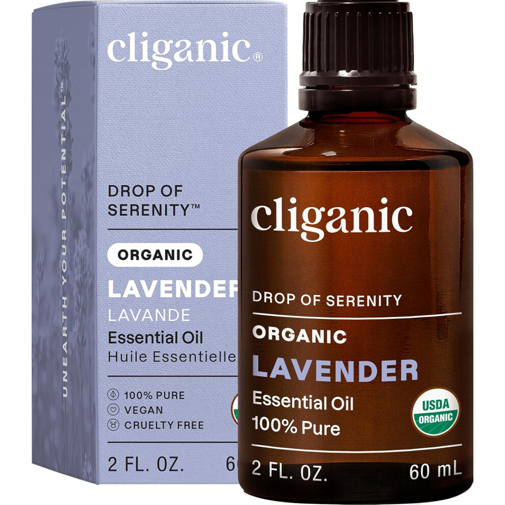 Cliganic Organic Lavender Essential Oil - 100% Pure Natural For Aromatherapy Diffuser | Non-Gmo Verified (Lavender )