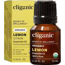 Cliganic USDA Organic Lemon Essential Oil, 100% Pure & Natural | Undiluted, for Aromatherapy, Household Cleaning | Non-GMO Verified (Lemon)