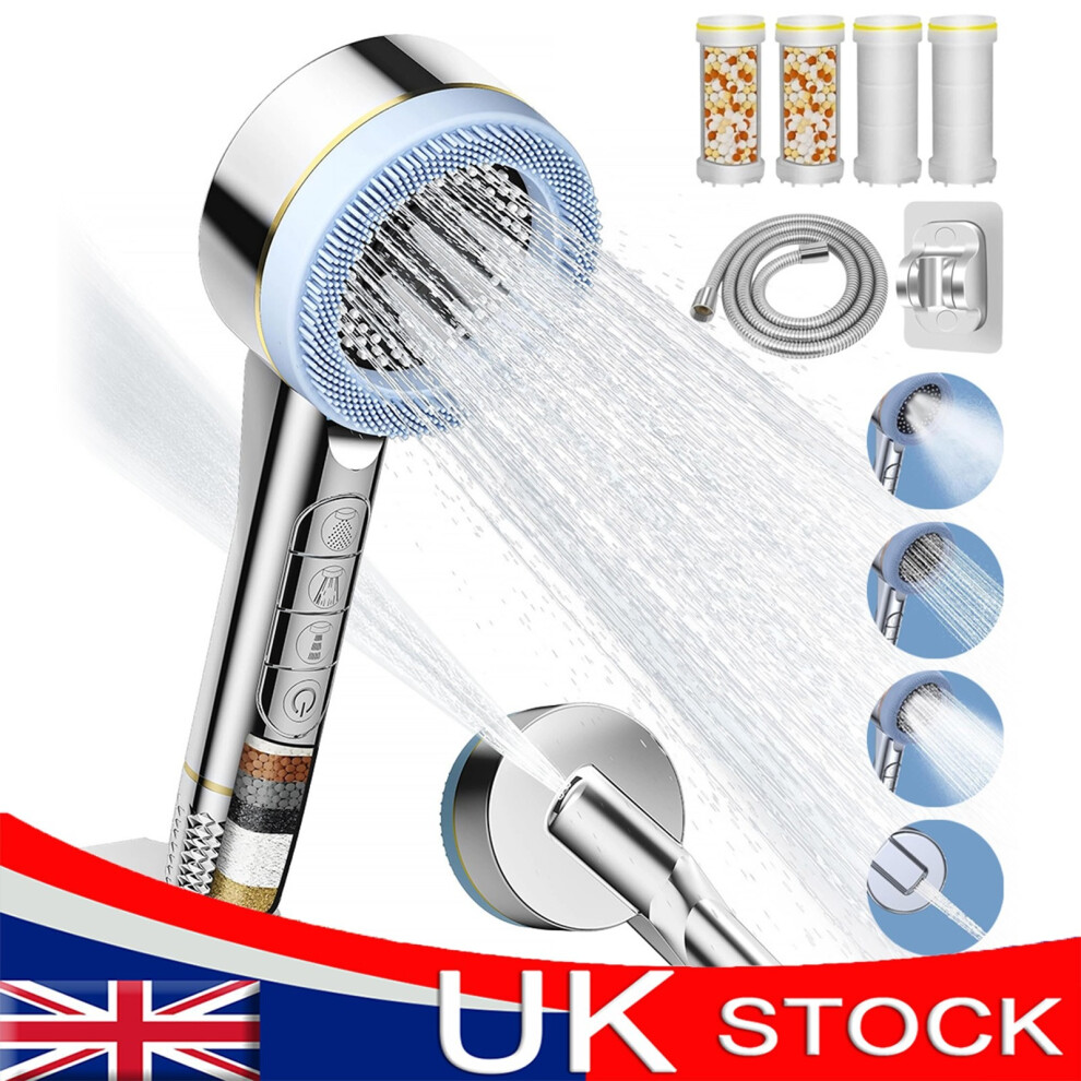 High Pressure Shower Head Handheld Shower Head Adjustable Massage With 1.5M Hose 3628944336787