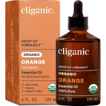 Cliganic Organic Sweet Orange Essential Oil, 4oz - 100% Pure Natural for Aromatherapy Diffuser | Non-GMO Verified (Orange)