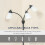 Tree Floor Lamp with 3 Adjustable Light, Industrial Standing Lamp, Black 2
