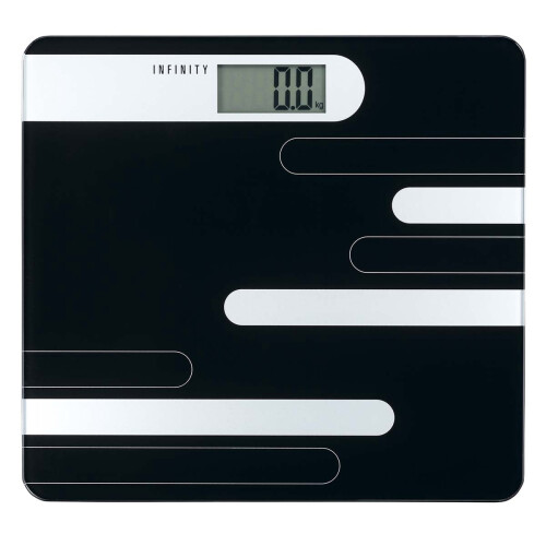 Digitale Badezimmerwaage, 180 kg Tragkraft, Schwarz/Silber