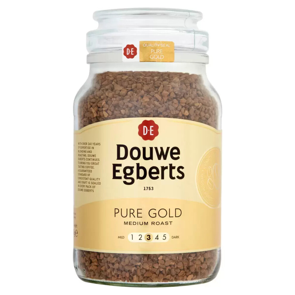 Douwe Egberts Pure Medium Roast Instant Coffee Granules - 400G Gold