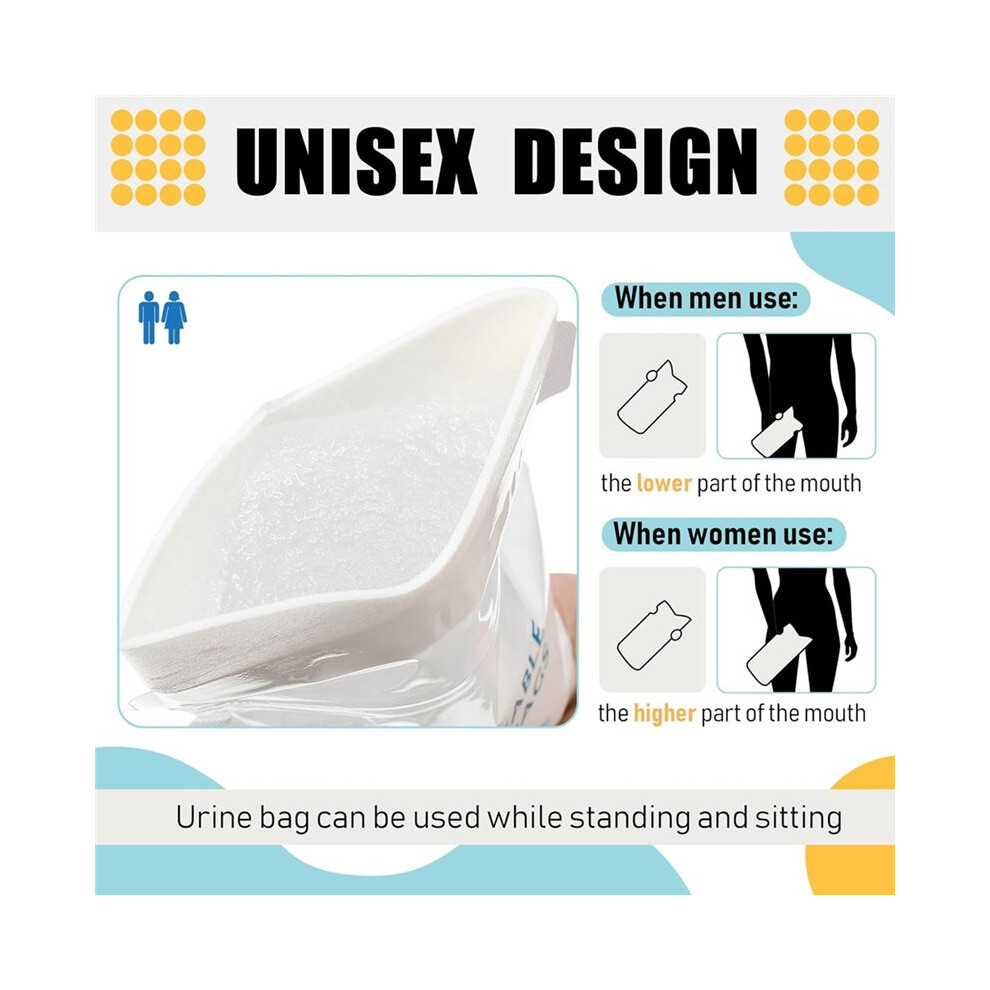 700ML Emergency Disposable Urinal Bags, 12 Pcs Camping Pee Bags Unisex Urine Bag Vomit Bag for Travel Traffic Jam