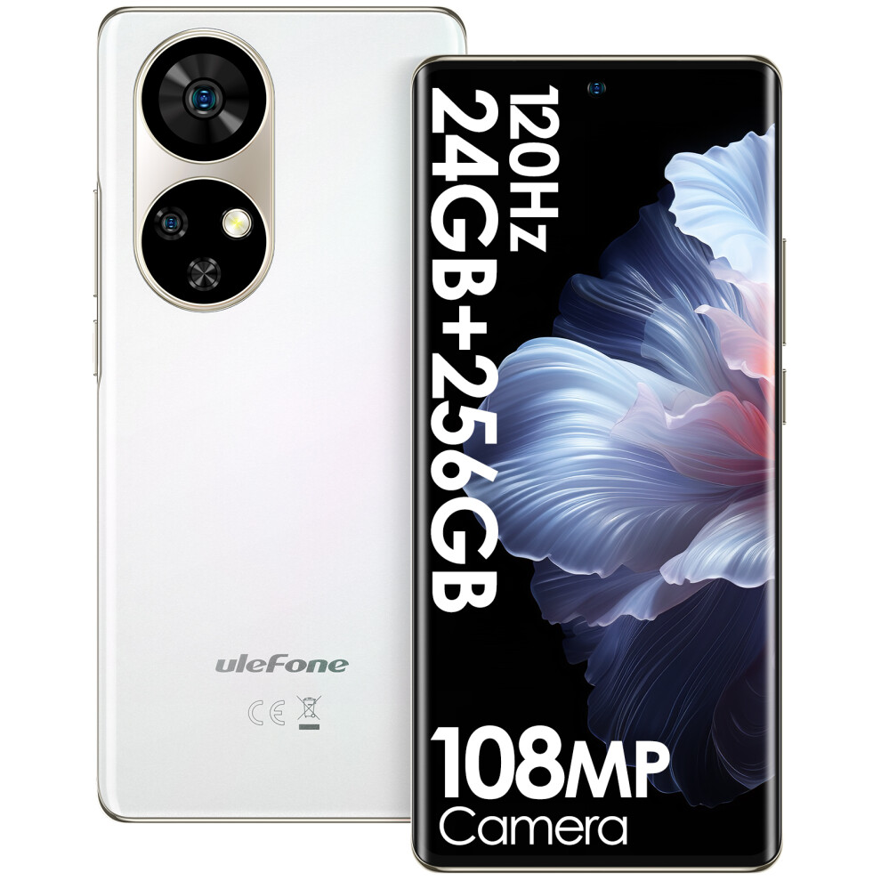 Ulefone (White) Note 17 Pro Smartphone 6.78" 120Hz Amoled Curved Display 24Gb 256Gb 108Mp Camera 5050Mah-/Black/Orange White