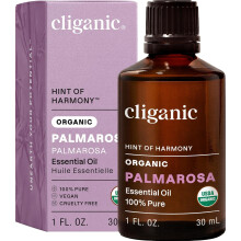 Cliganic USDA Organic Palmarosa Essential Oil, 1oz - 100% Pure Natural Undiluted for Aromatherapy | Non-GMO (Palmarosa)