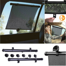 2Pcs Car Window Roller Blind Sun Shade 40x45cm Suction Cups UV Protection Mesh Privacy Visor Universal Fit Car SUV Van Rear Side Window Accessories