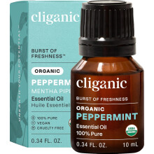 Cliganic Organic Peppermint Essential Oil, 100% Pure Natural Undiluted, for Aromatherapy | Non-GMO Verified (Peppermint)