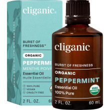 Cliganic Organic Peppermint Essential Oil - 100% Pure Natural for Aromatherapy Diffuser | Non-GMO Verified (Peppermint)