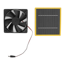 5W 12V panel solar ventilador kit blanco 14x13x2cm