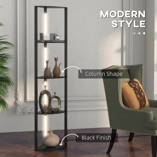 Corner Floor Lamp with Dimmable Warm White LED Light, Black 1