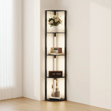 Corner Floor Lamp with Dimmable Warm White LED Light, Black