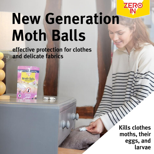 ZeroIn New Generation Moth Balls Fabric Protection 10 Balls Pack 1