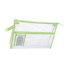 Big Capacity Pencil Case Waterproof Clear PVC-Green exam bag