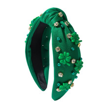 Elegant Headbands Blingbling Jeweled Headwear Luxurious-Green