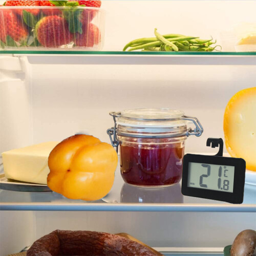 Digitales Mini-Kühlschrankthermometer mit Haken Black 2