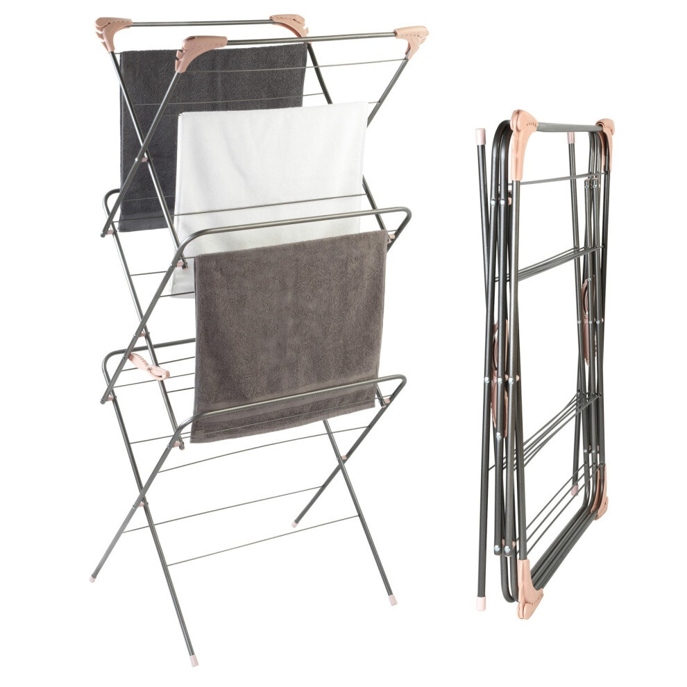 Beldray Clothes Airer Laundry Drying Rack Collapsible 15M Elegant Graphite Pink