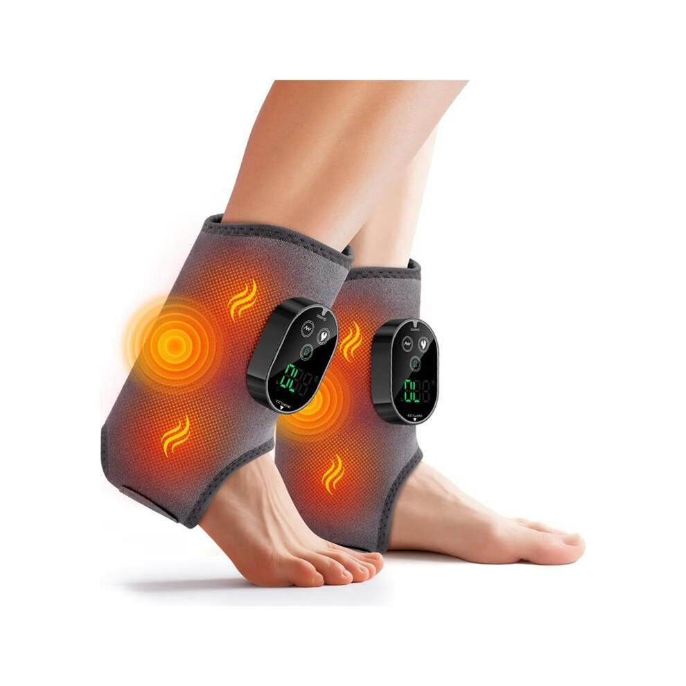 Ankle and Foot Massager for Pain Relief, Ankle Heating Pad with Massage, 6 Heat Levels & 3 Massage Modes with Timer