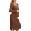 Wrinkle Free Polyester Pregnancy Gown Draping-brown XL 1