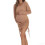 Maternity Dress with Side Drawstring For Easy Wear Off-Camel L 1