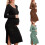 Polyester Maternity Dress Long Sleeve Elastic Rib And-Green M 3