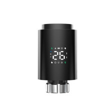 Tuya ZigBee Radiator Actuator TRV Programmable Thermostatic Radiator Valve App Remote Black